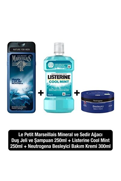 Neutrogena Besleyici Bakım 300 ml+Listerine Cool Mint 250ml+Le Petit Marseill...