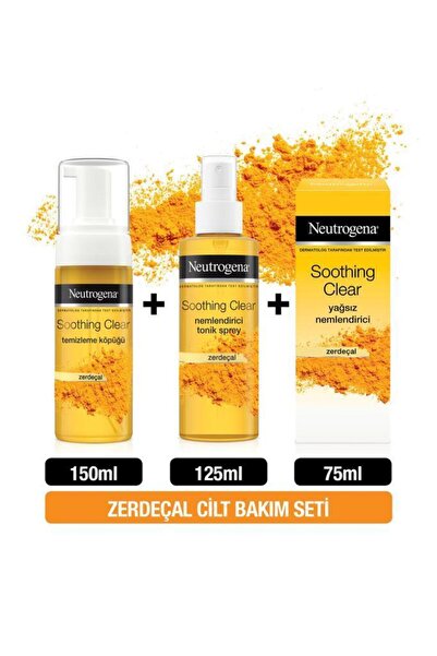 Neutrogena Soothing Clear Temizleme Köpüğü 150 ml Zerdeçal + Tonik 125 ml + Yağsız Nemlendirici 75 m