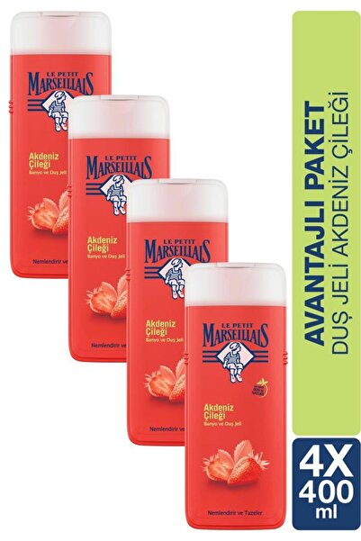 Le Petit Marseillais Akdeniz Çileği Nemlendirici Banyo ve Duş Jeli 400ml x 4 Adet