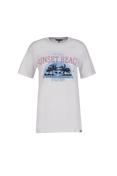 Lee Cooper Γυναικείο μπλουζάκι Jose 100% βαμβακερό, oversized, με λαιμόκοψη π...