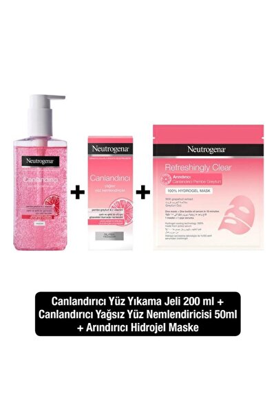 Neutrogena Canlandırıcı Yüz Yıkama Jeli 200 ml + Nemlendirici Krem 50 ml+Arın...