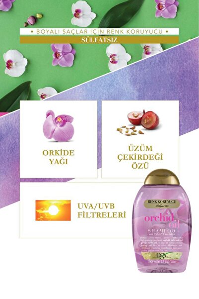 OGX Renk Koruyucu Orchid Oil Sülfatsız Şampuan 385 ml x2