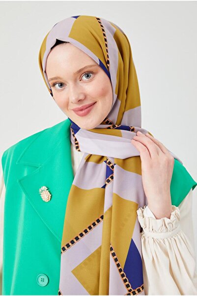 Levidor Lime ring pattern violet medina silk shawl