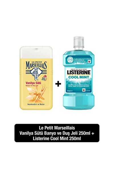 Le Petit Marseillais vanilya sütü duş jeli 250 ml + Listerine cool mint 250 ml