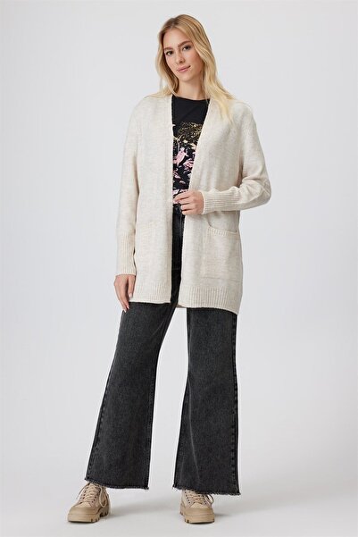 Lee Cooper Gloria women's long sleeve cardigan ecru