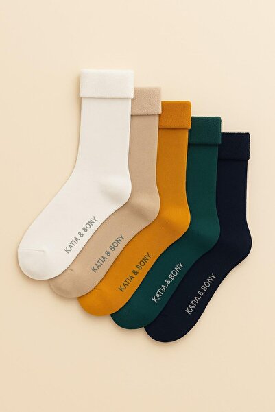 Katia&Bony 5 db-os csomag női zokni, mustárkeverék