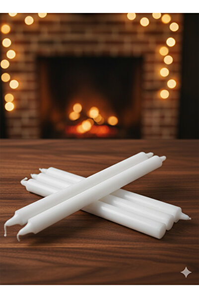 Generic Plain white straight long candles suitable for decorating dinner table ideal for birthday 6 pieces