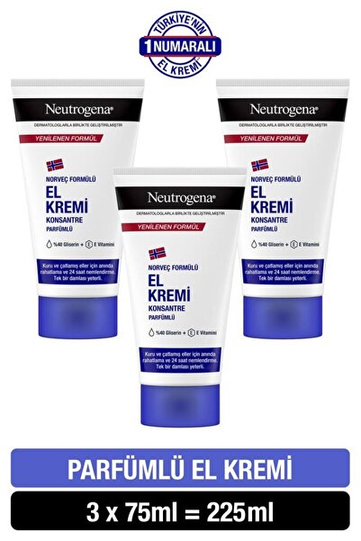 Neutrogena Norveç Formülü El Kremi Parfümlü 75 ml x3
