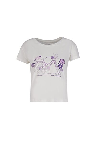 Lee Cooper Dollie Women's 100% Cotton Crew Neck T-Shirt Ecru