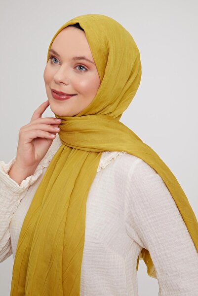 Levidor Oil Green Pleated Cotton Shawl