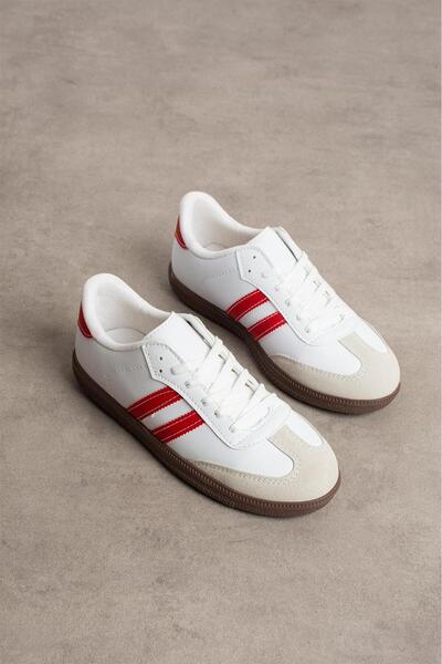 galya shoes Women's White-Red Sports Shoes