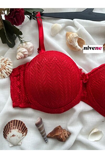 NİVENE Strapless Underwire Supported Lace Bra LOTUS
