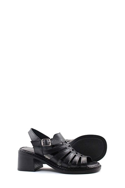 FAST STEP Hakiki Deri Kadın Dolgu Topuk Sandalet 621ZA937L