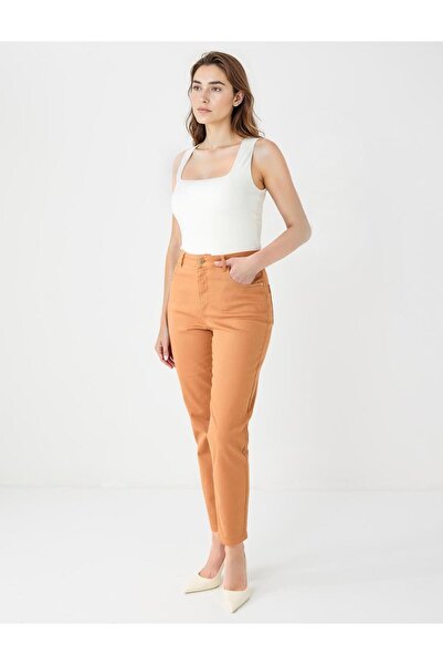Jimmy Key Caramel High Waist Regular Leg Woven Trousers