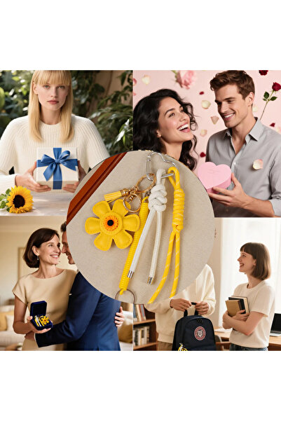 Youtrico Creative Sunflower Bag Pendant Keychain，handmade bag Accessories