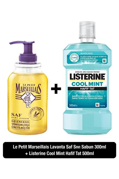 Listerine Cool Mint Hafif Tat Ağız Bakım Suyu 500 ml + Le Petit Marseillais L...