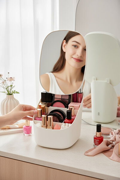 EVSTYLE Mirroring Cover Makeup Organizer - Adjustable Cover with Slide