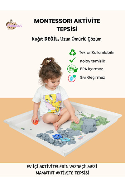 Mamatut Resimli Montessori Aktivite Tepsisi, Boyanabilir, Su Geçirmez, Uzun Ö...