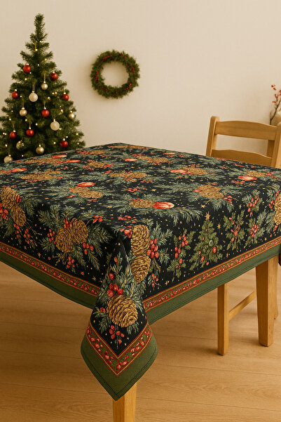 MODAFABRİK Christmas Rosehip Patterned 135X220 Tablecloth