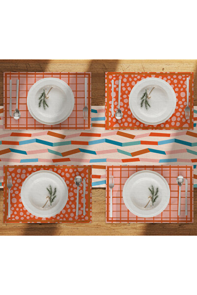 Casa Suki ''HAVE FUN'' TEMALI AMERİKAN SERVİS VE RUNNER SETİ,LEKE TUTMAZ KUMAŞ,5'Lİ TAKIM,DOĞUMGÜNÜ,PARTY