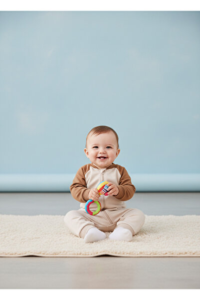 Kidaxi 3 Thread Raglan Sleeve Zippered Baby Jumpsuit