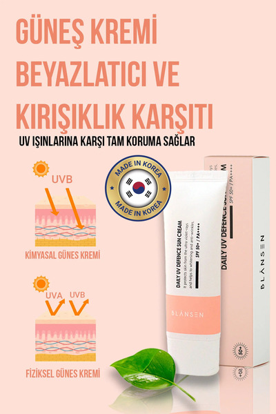 Blansen كريم تبييض ومضاد للتجاعيد ومعادل للون البشرة SP50A+ واقي من الشمس