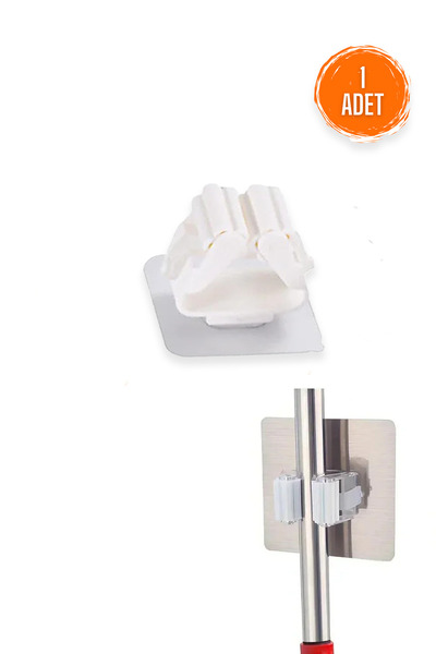 Factorial Mop Sapı Tutucu 1 Adet Yapışkanlı Paspas Mop Askısı Fırça Tutucu Banyo Ve Mutfak Düzenleyici