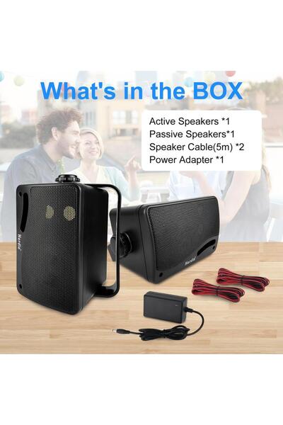 Choice مجموعة مكبرات صوت 3.5 بوصة بمقبس AU أسود من Herdio مكبرات صوت بلوتوث خارجية مقاومة للماء 200 وات 3 طرق U مقاس 3.5 بوصة