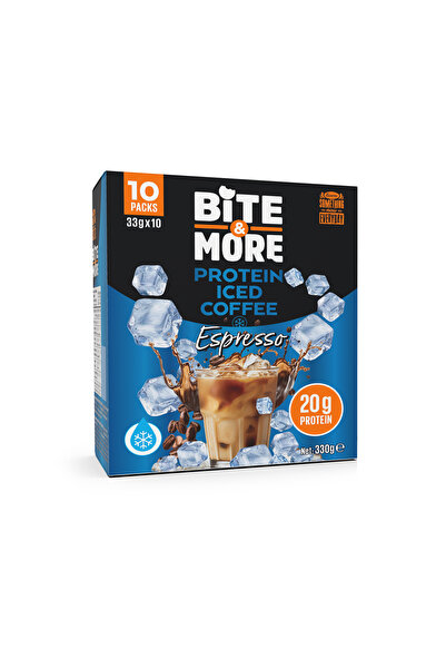 bite & more قهوة مثلجة غنية بالبروتين - بنكهة الإسبريسو، 330 غرام (10 × 33 غرام)