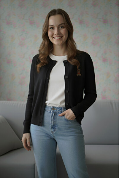 Safgiyim44 Teddy Bear Patterned Vest Black