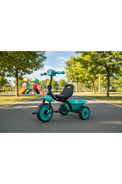 Family Center دراجة ثلاثية العجلات للأطفال، موسيقى، أسود فاتح 25-YQM-358B