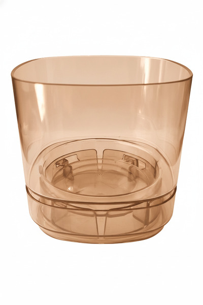 ToXA 1.2 Litre Amber Pera Orkide Saksısı Tabaklı Şeffaf Plastik Saksı