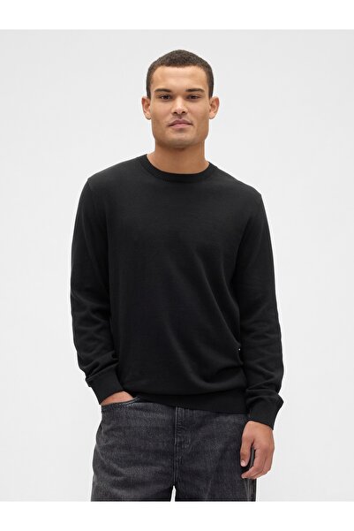 GAP Erkek Siyah Bisiklet Yaka Kazak