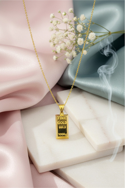 Dağıstanlı Kuyumculuk 14 Ayar Altın Külçe Gram Altın Küçük Boy Kolye Ucu