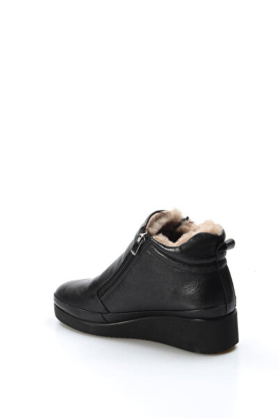FAST STEP Hakiki Deri Kürklü Kadın Kalın Taban Bot 863KZA356