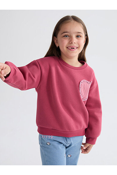 LC Waikiki Two Mt Shop Quality Lcw Kids Pink 3 Thread Raster Embroidered Loos...