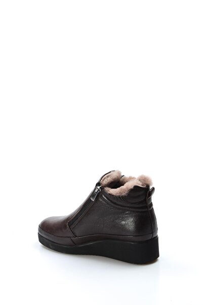 FAST STEP Γνήσιες δερμάτινες γούνινες γυναικείες μπότες με χοντρή σόλα 863KZA356