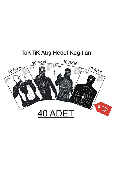 SİM Taktik Tabanca/Tüfek/Airsoft Atış Hedef Kağıdı Karma Paket 10x4 64x90cm (...
