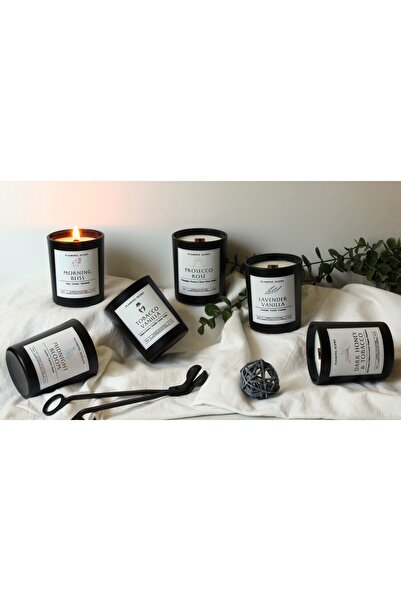 OEM Flaming Scent — Midnight Bloom Scented Soy Candle with Wooden Wick, Hand-Cast, 165 g