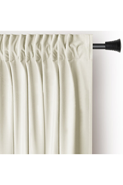 Amelia Home Velvet curtain with multifunctional drapery, Velvet, 140 x 270 cm, Cream, 1 pc.