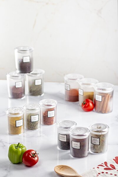 Mustran Set of 12 Baroque Round 2 Size Jars & Storage Container & Food Container 6*500 Ml, 6*250 ml)