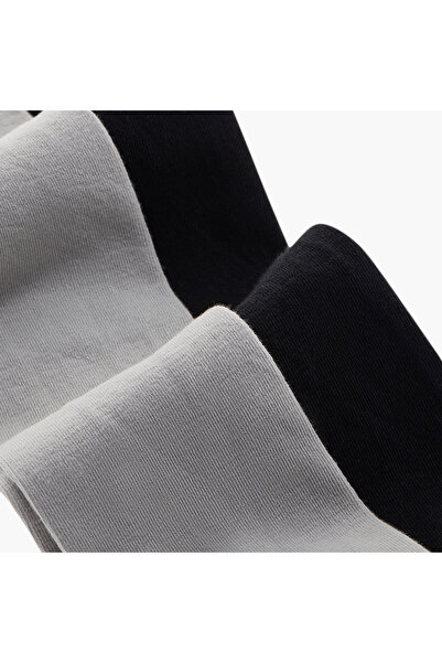 Juniors Solid Tights with Elasticated Waistband - Set of 2