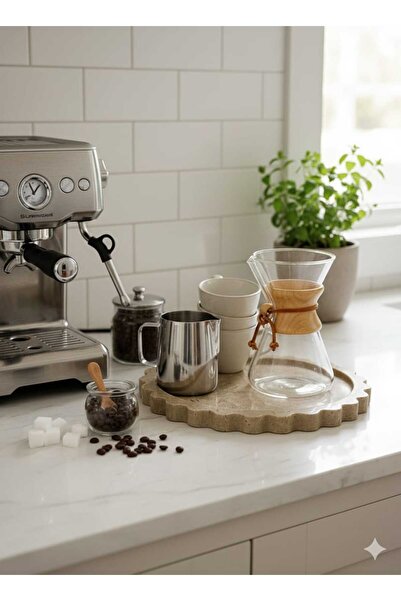 FARALYAHOME Natural Travertine Round Marble Tray, Bathroom Organizer, Presentation Plate Round Tray with Edge Detail