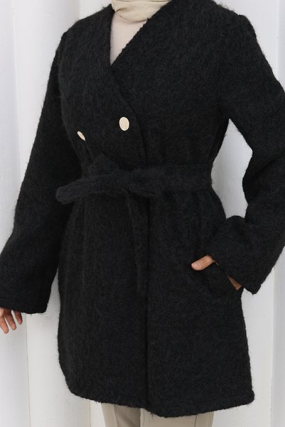 sorisso Buttoned Felt Cardigan
