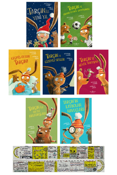 TÜRKİYE İŞ BANKASI KÜLTÜR YAYINLARI Tarçın Serisi 7 Kitap Set / Kaybolan Havuçları-Gizemli Sesler-Büyük Tartışma + Mat. Cetvel