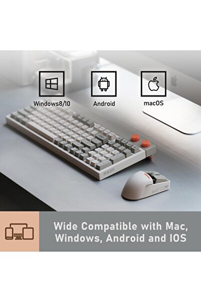 LOFREE Touch PBT Wireless Mouse — 4000 DPI OLED, Bluetooth/2.4G/Wired (Tofu Pink)