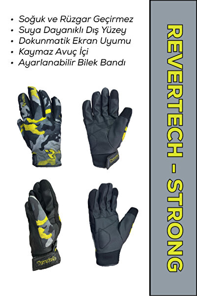 MOTOKIT Revertech Strong Komando / Su ve Rüzgar Geçirmez Kışlık Motosiklet El...