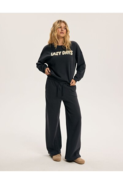 ESOTIQ BLOOVII Women's Sweatpants Wide Leg with Pockets Comfy Homewear Relaxed Fit | Snug