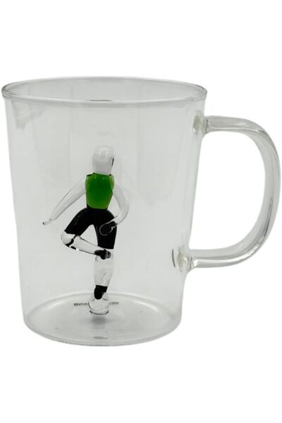 B&D B & D Glass Mug with Skateboard Sculpture, 400 ml, Single‑Wall, Handmade