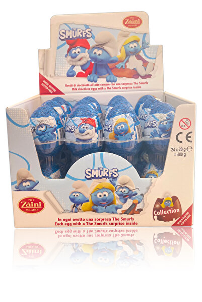 Zaini Şirinler Smurfs Çikolatalı Sürpriz Yumurta 24 Adet